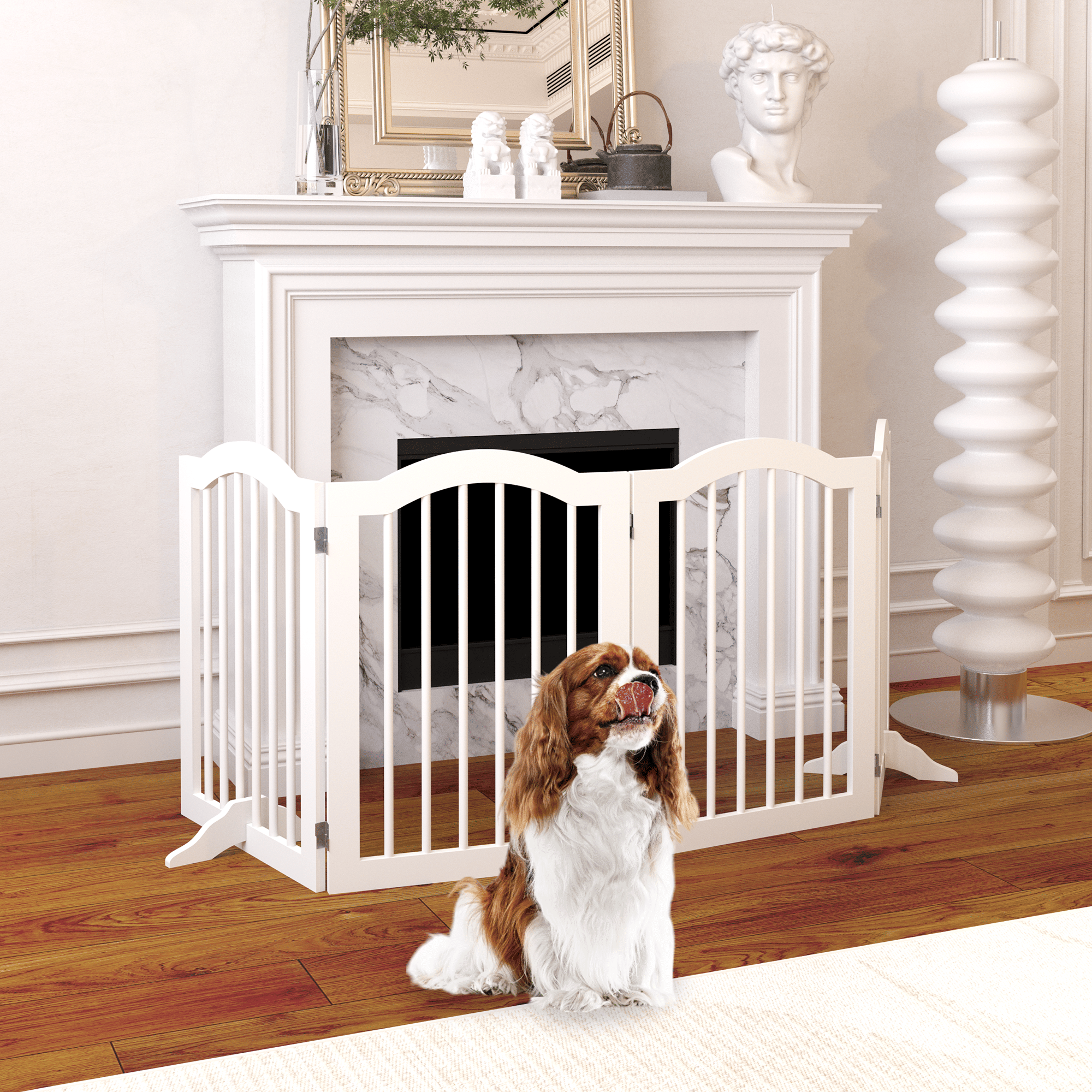 Tall Freestanding 4-Panel Folding Pet Gate