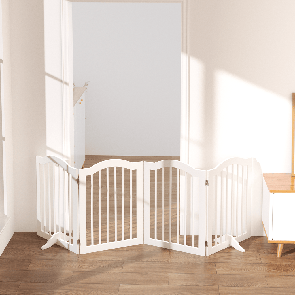 Tall Freestanding 4-Panel Folding Pet Gate