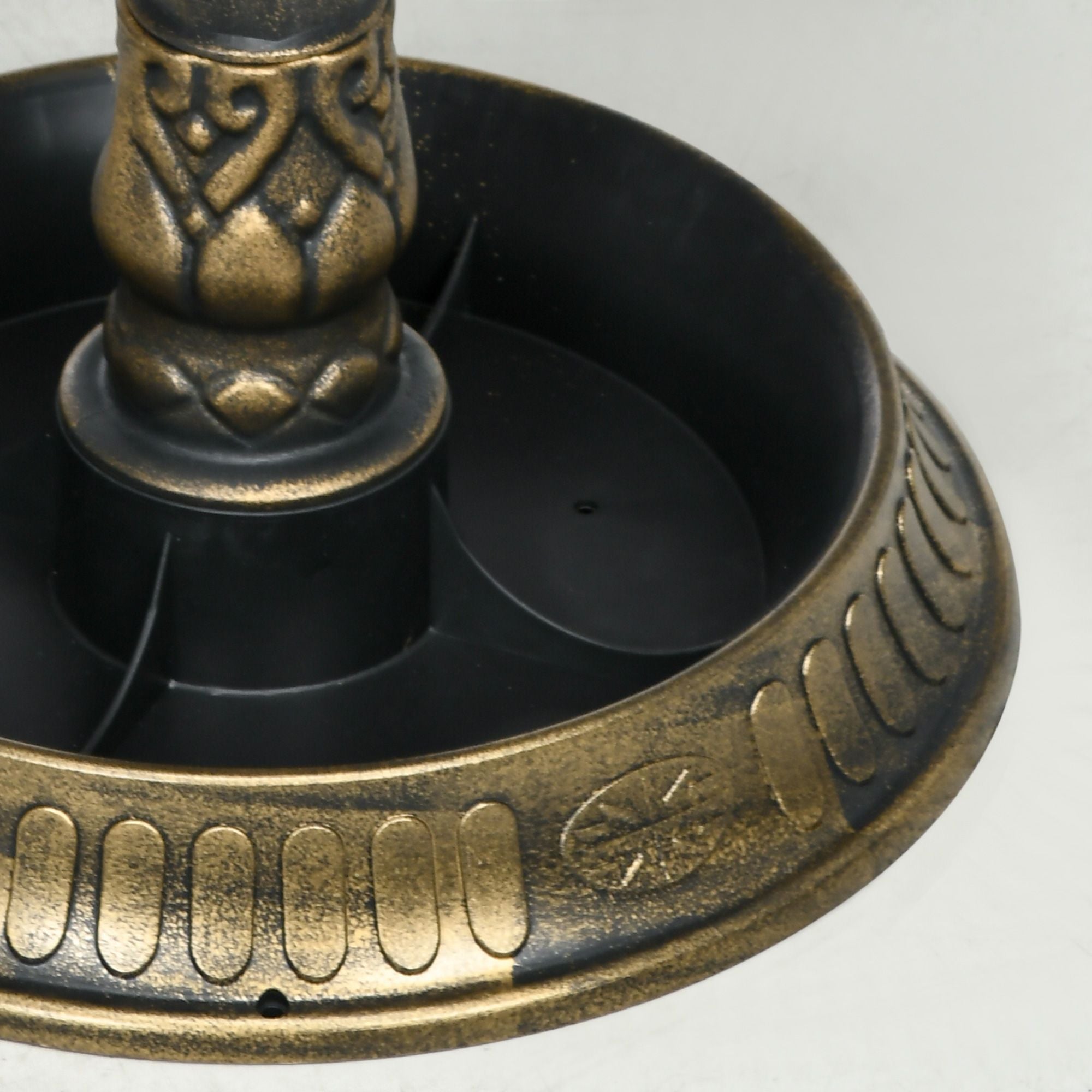 Antique Bird Bath and Feeder with Planter Pedestal - Dual-Purpose Garden Decor