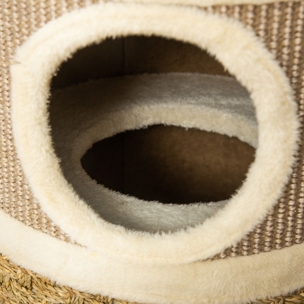 Multi-Level Cat Condo with Scratching Pads and Plush Interior