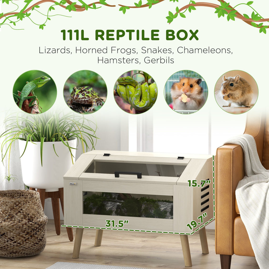Reptile Habitat with Top-Opening and Front Viewing Windows
