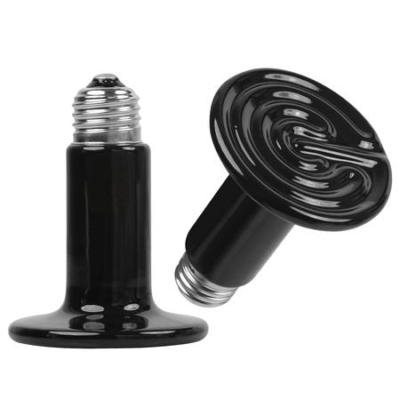 No-Light Infrared Heat Lamp for Reptile Terrariums and Small-Pet Brooders