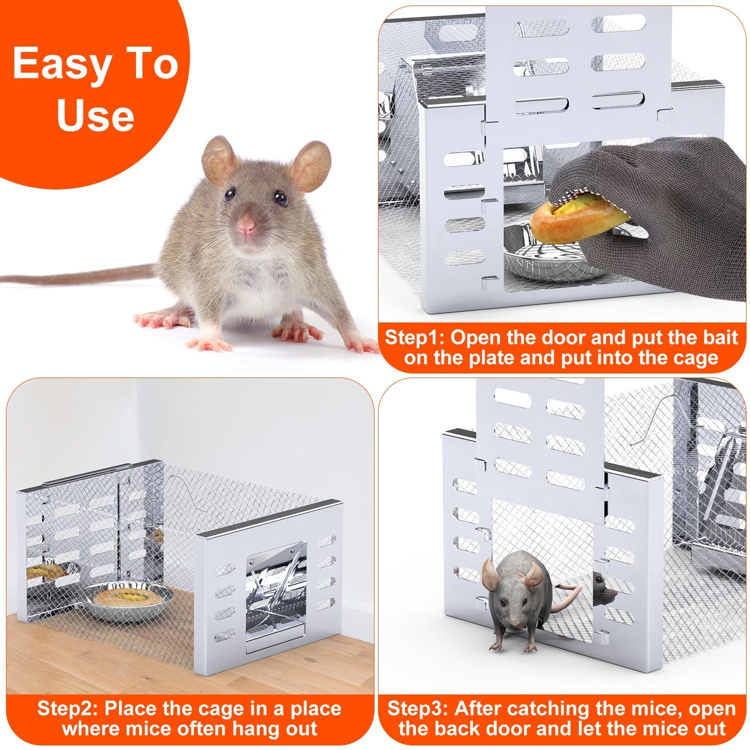 Humane Rat Trap: Catch & Release Live Mice Without Harm