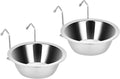 Mess-Free Feeding with Hanging Stainless Steel Bowls for Puppies