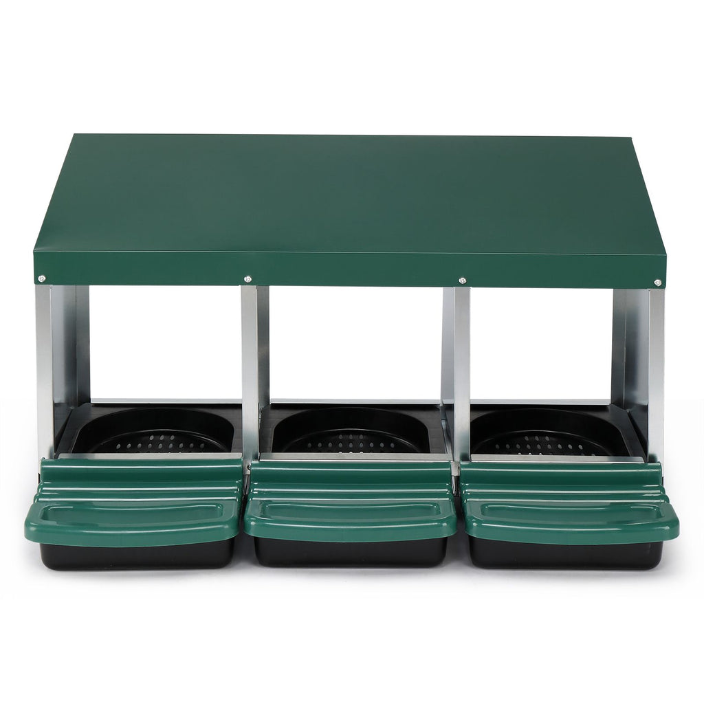 3 Compartment Roll Out Chicken Nesting Box for Hens, Ducks, and Poultry