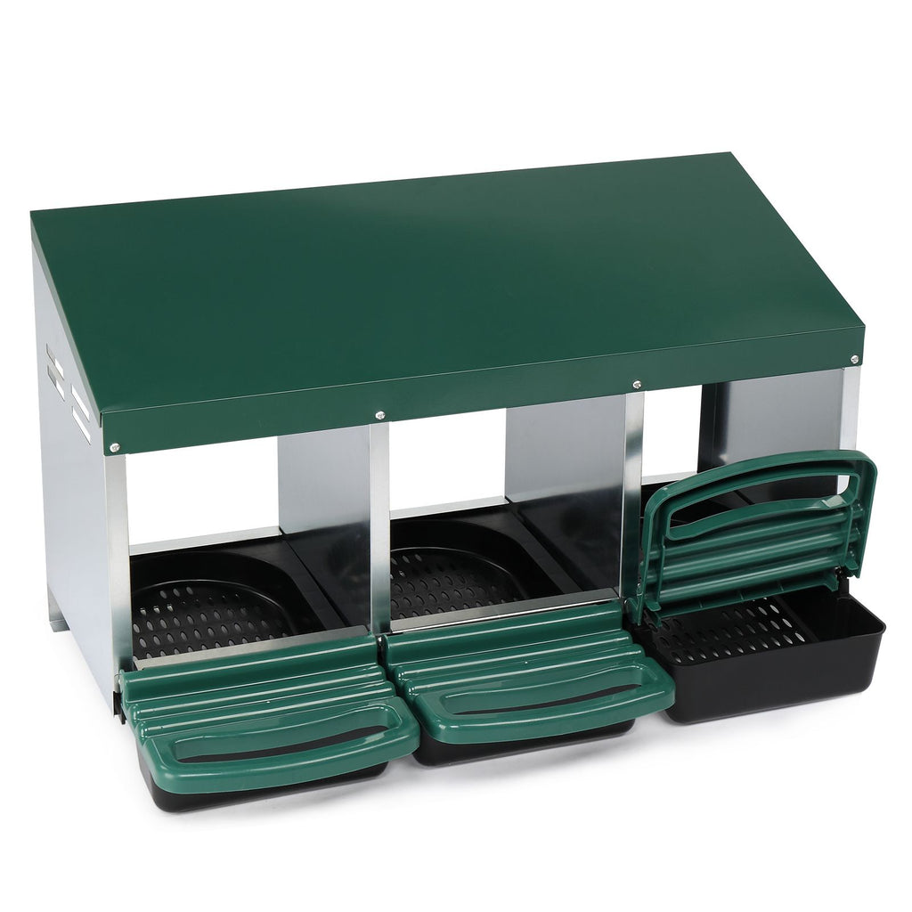 3 Compartment Roll Out Chicken Nesting Box for Hens, Ducks, and Poultry