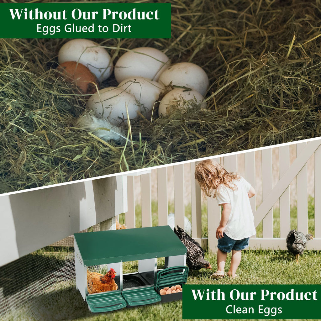 3 Compartment Roll Out Chicken Nesting Box with lightweight Basket