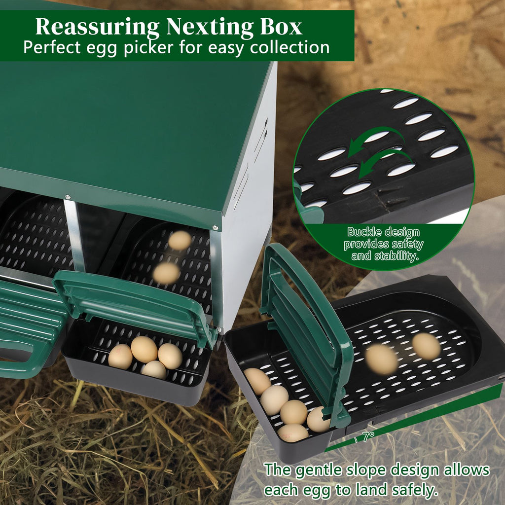 3 Compartment Roll Out Chicken Nesting Box for Hens, Ducks, and Poultry