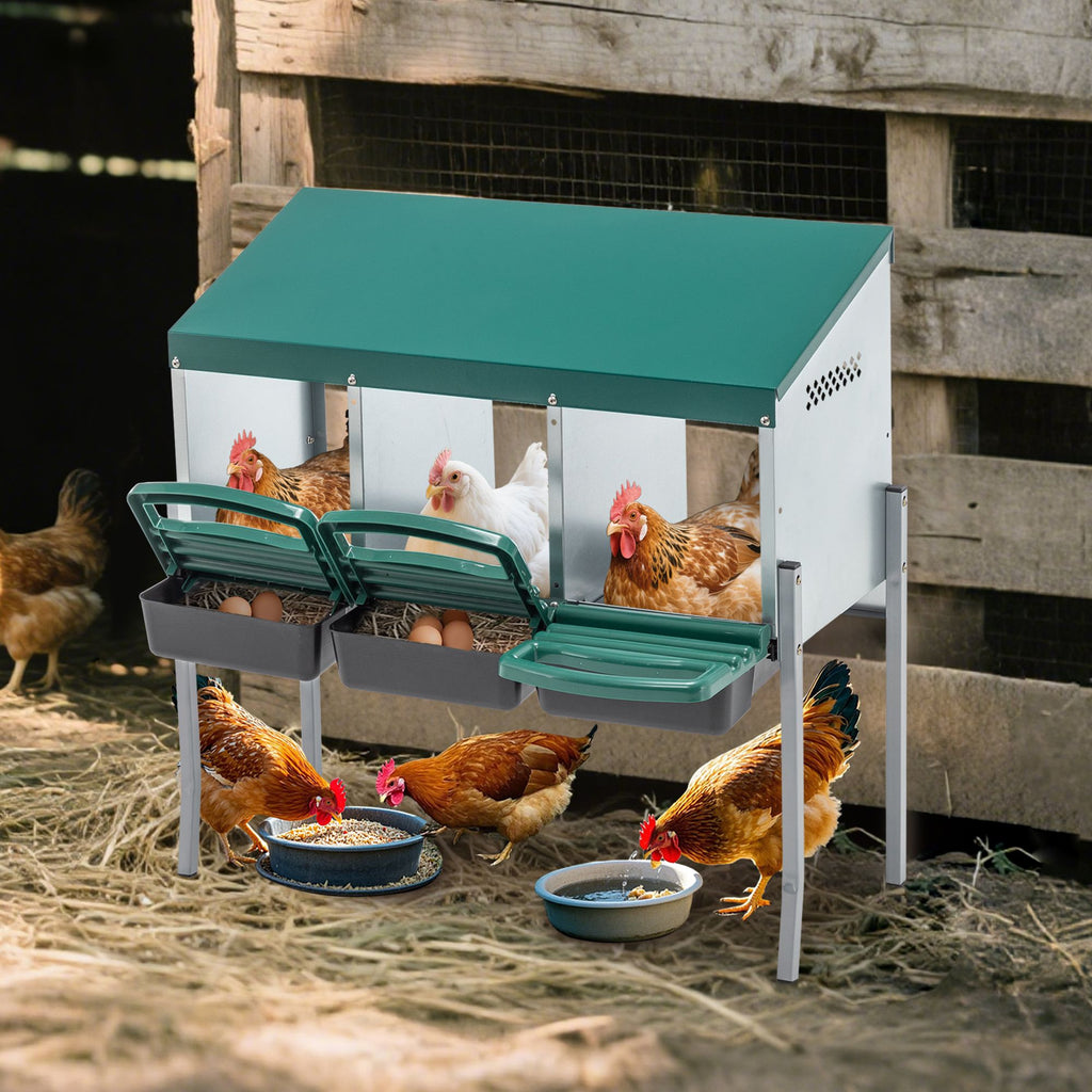 3 Holes Chicken Nesting Box structured Chicken Egg Laying Nest Box with Bracket Legs