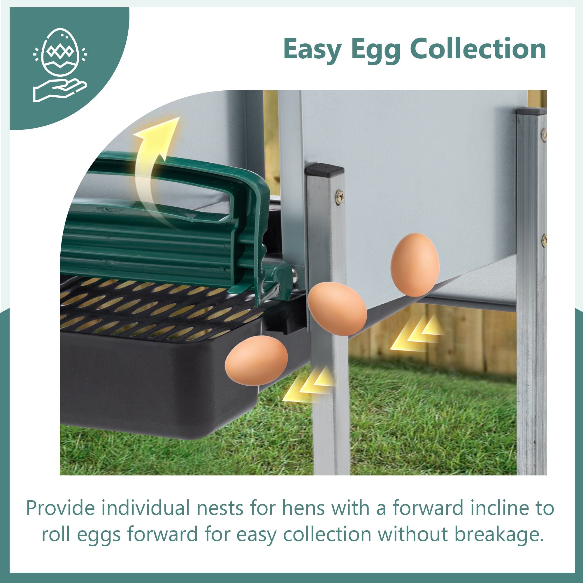 3 Holes Chicken Nesting Box structured Chicken Egg Laying Nest Box with Bracket Legs