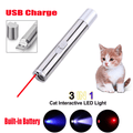3-in-1 USB Rechargeable Pet Toy Pen with Red Laser, UV Detector & White Flashlight