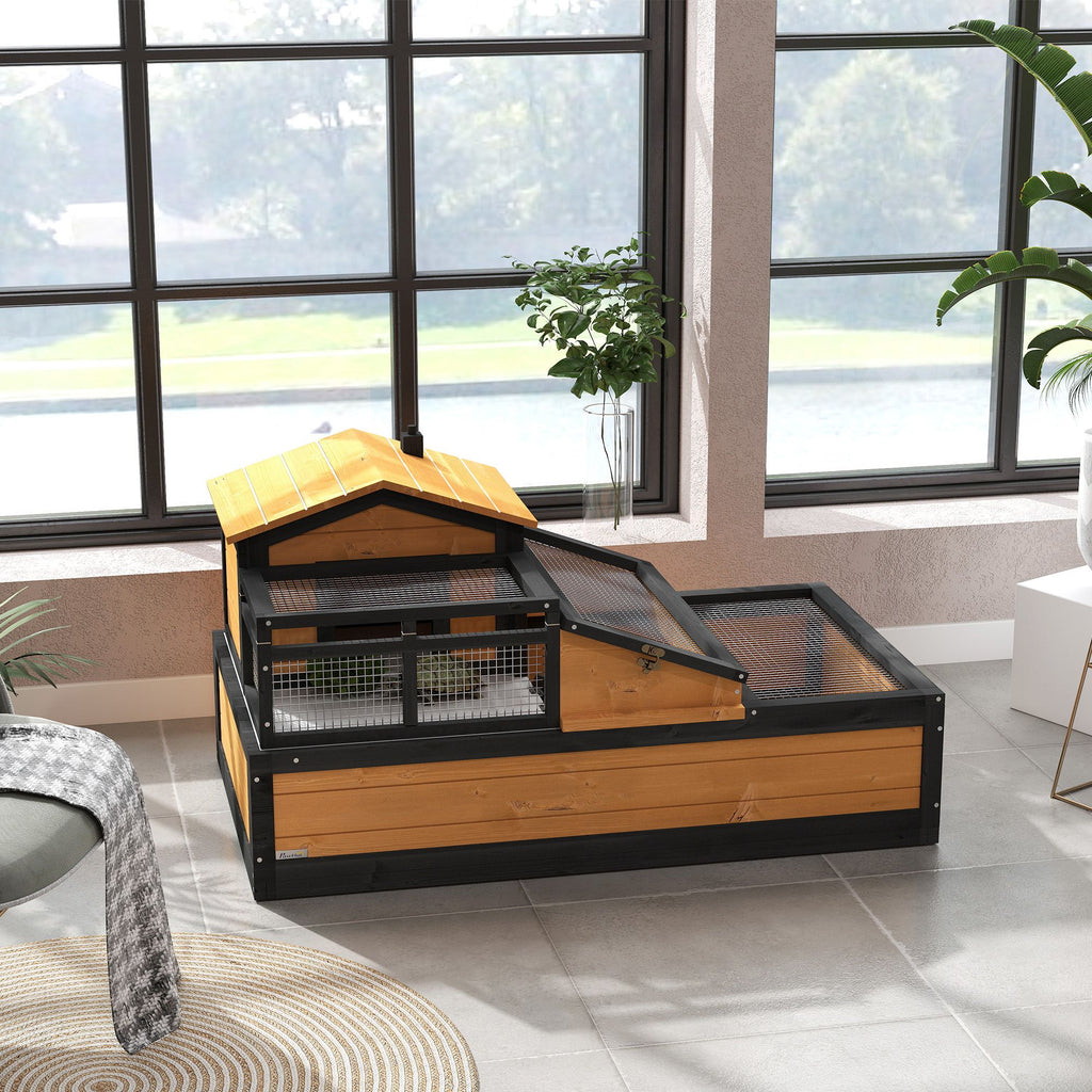 3-Room Tortoise Habitat with Balcony & Openable Roofs