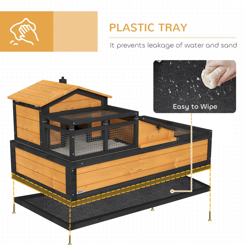 3-Room Tortoise Habitat with Balcony & Openable Roofs
