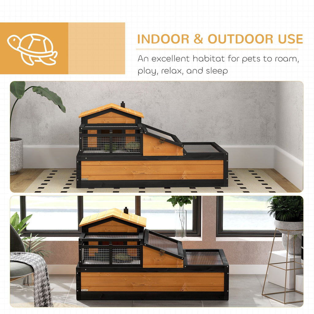 3-Room Tortoise Habitat with Balcony & Openable Roofs