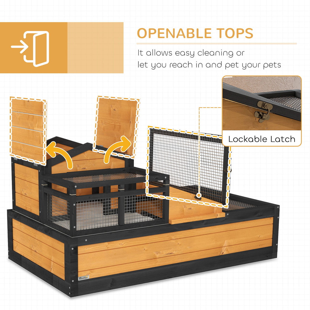 3-Room Tortoise Habitat with Balcony & Openable Roofs