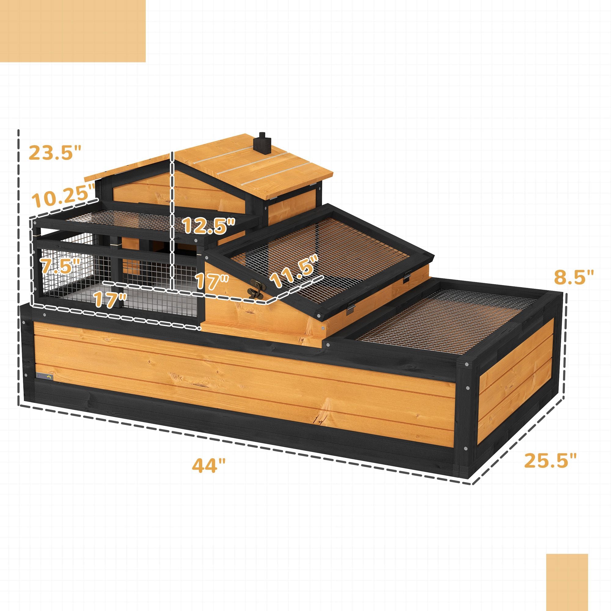 3-Room Tortoise Habitat with Balcony & Openable Roofs