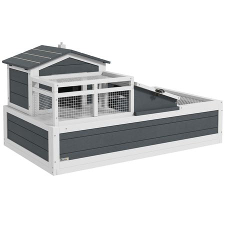 3-Room furniture-style Tortoise Habitat with Balcony & Mesh Roof