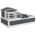 3-Room furniture-style Tortoise Habitat with Balcony & Mesh Roof