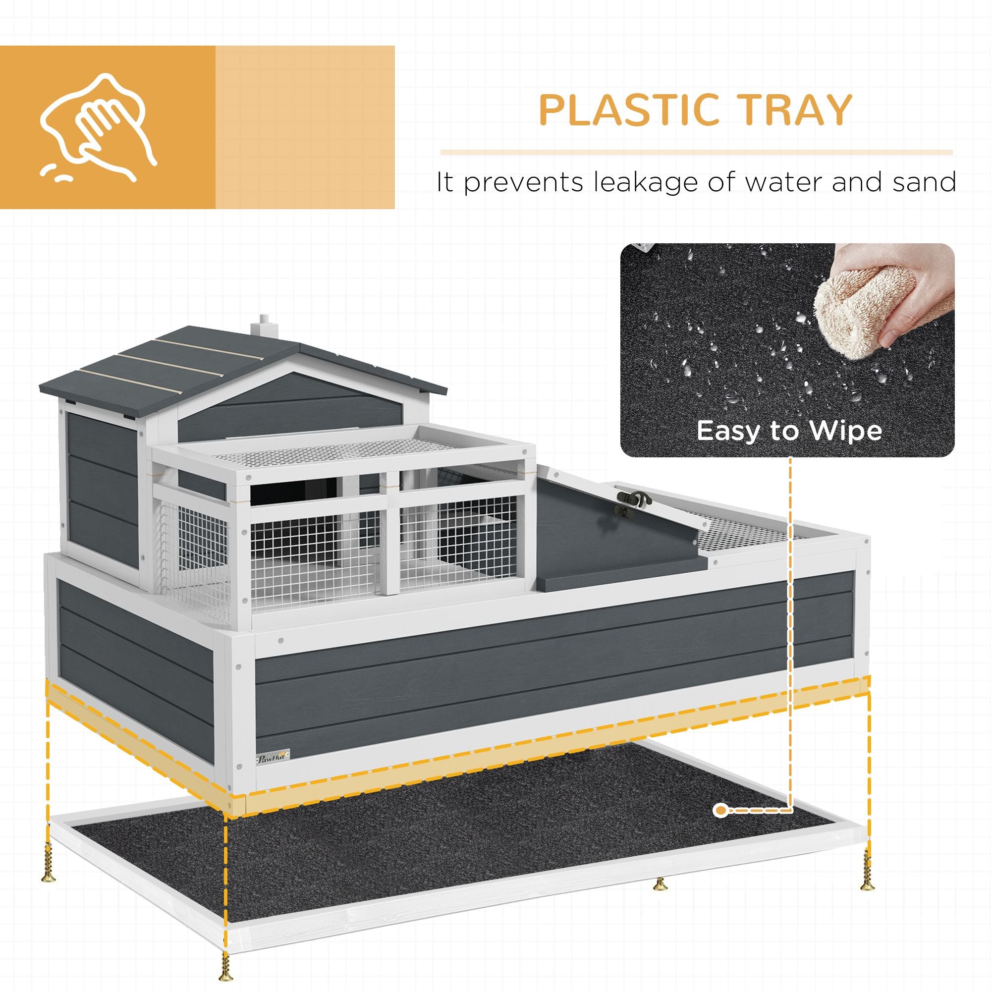 3-Room furniture-style Tortoise Habitat with Balcony & Mesh Roof