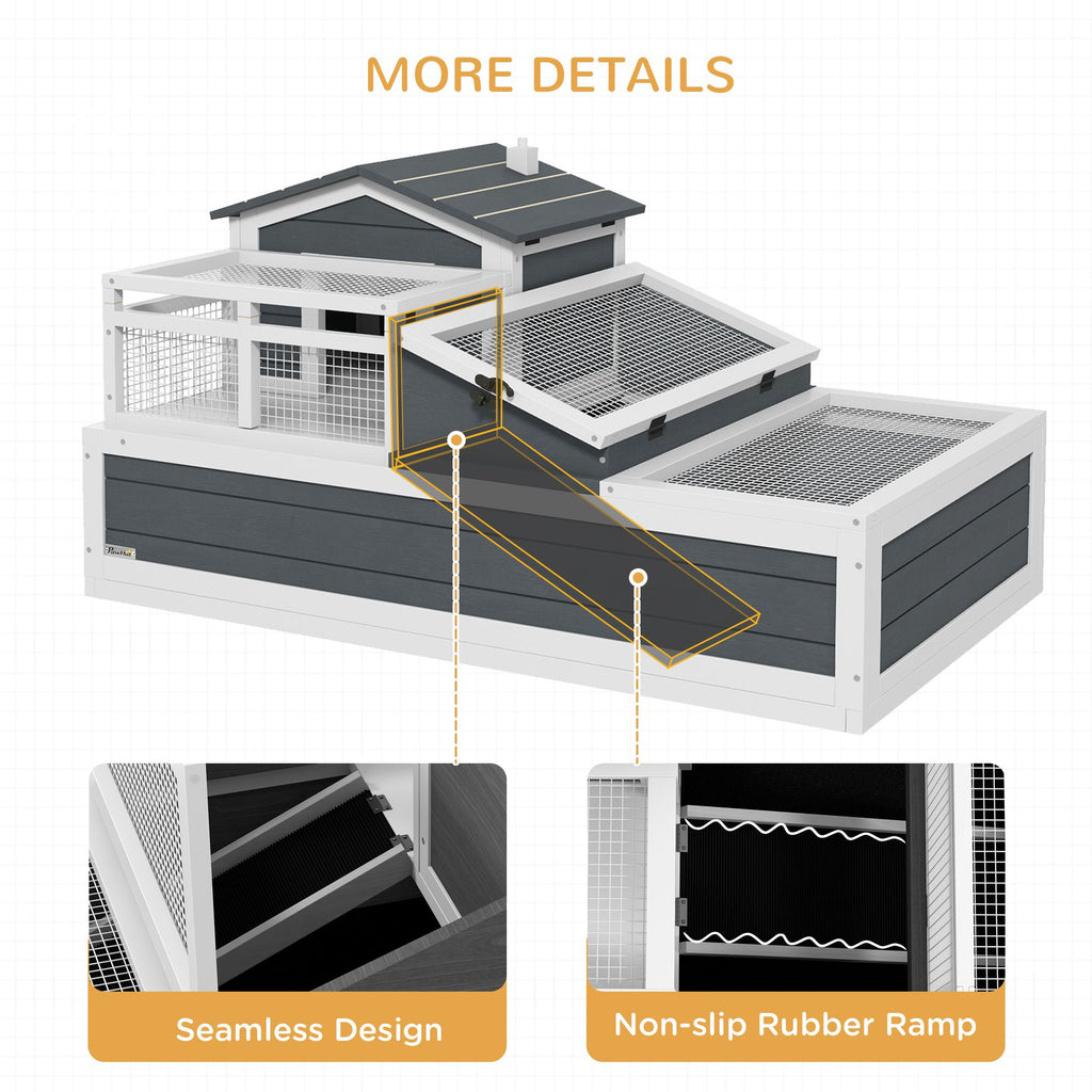 3-Room furniture-style Tortoise Habitat with Balcony & Mesh Roof