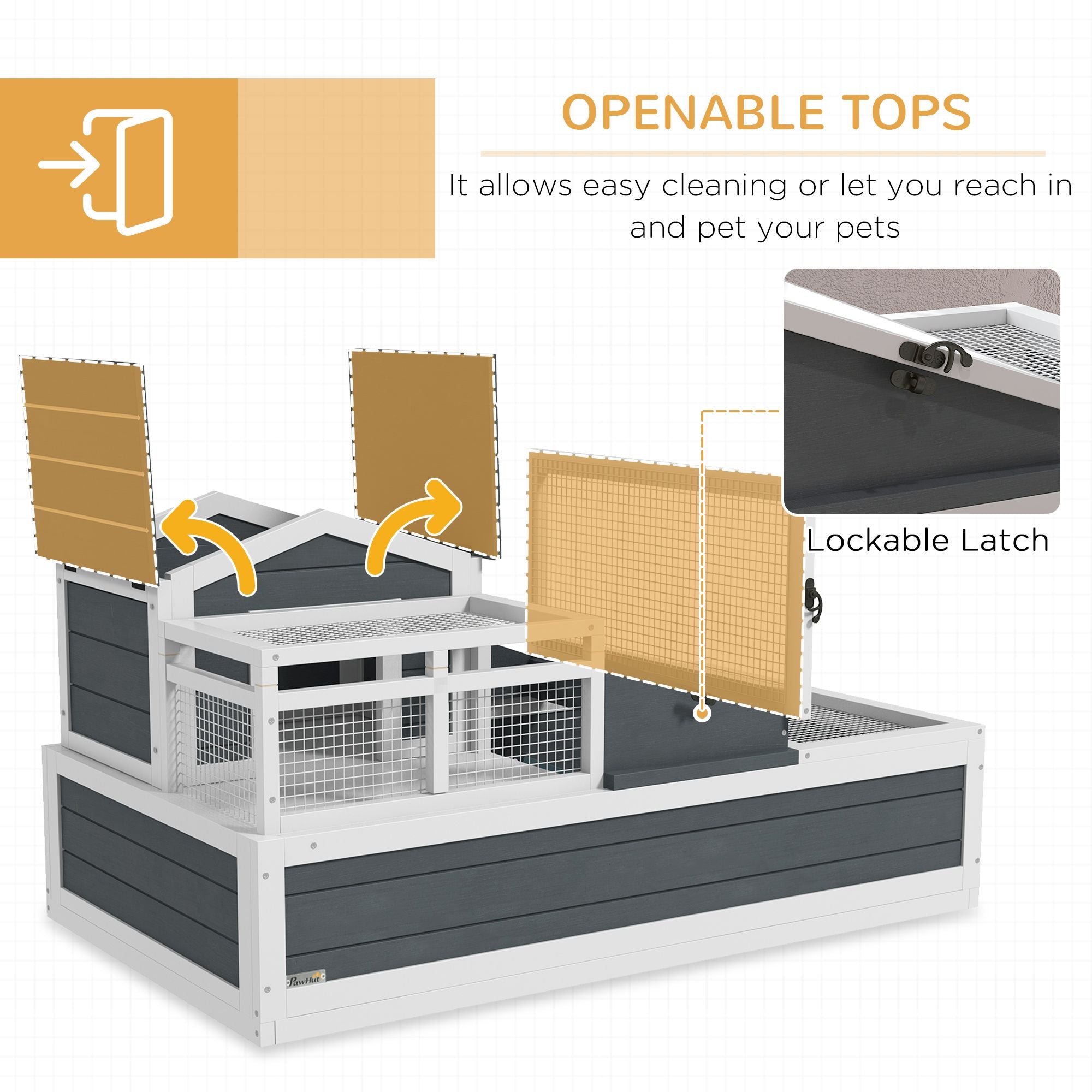 3-Room furniture-style Tortoise Habitat with Balcony & Mesh Roof