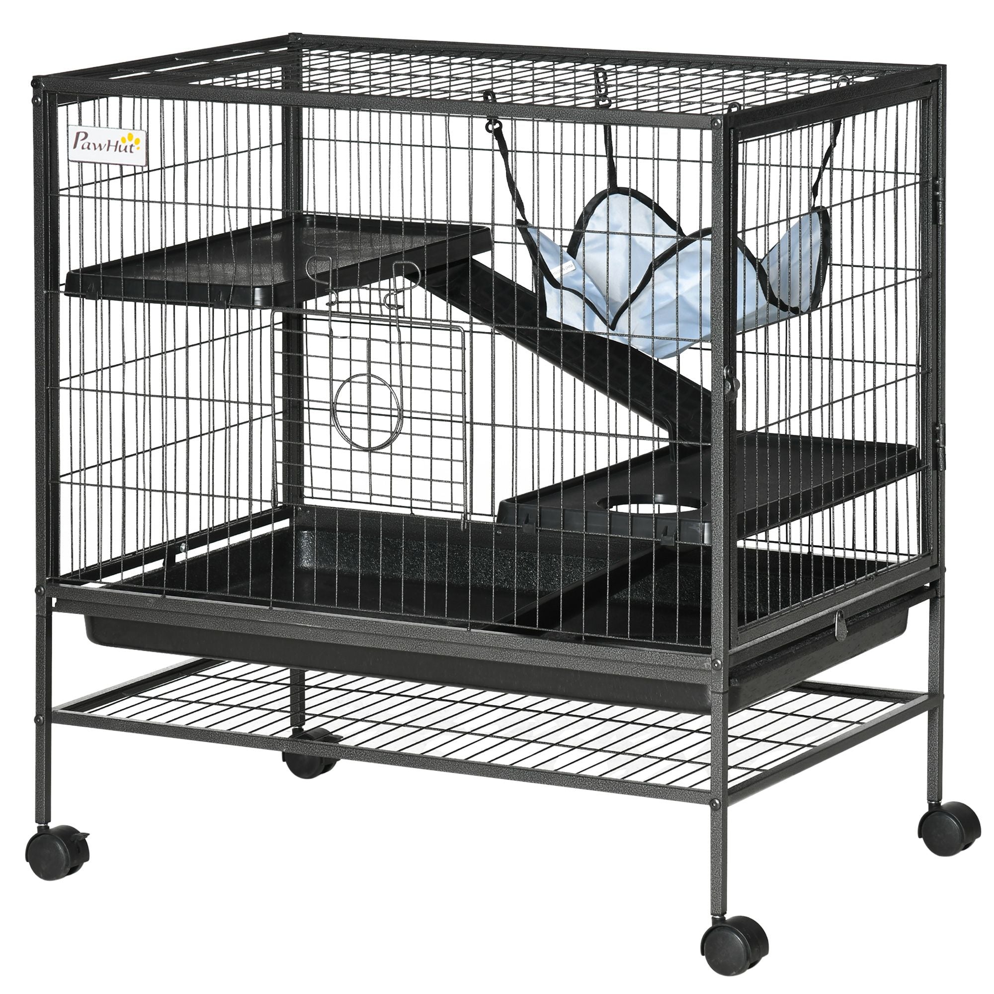 Spacious 3-Storey structured Ferret Cage with Hammock and Storage Shelf