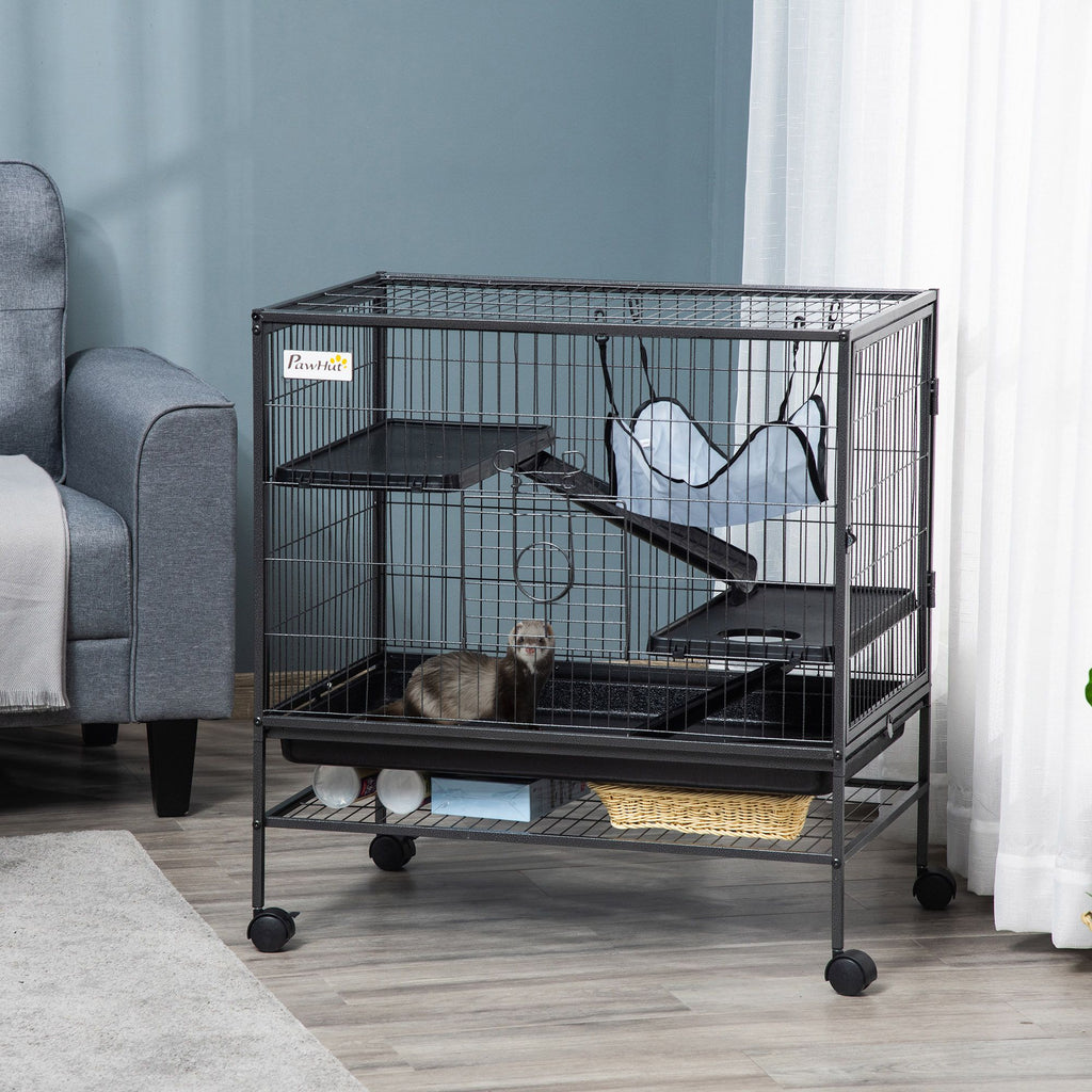 Spacious 3-Storey structured Ferret Cage with Hammock and Storage Shelf