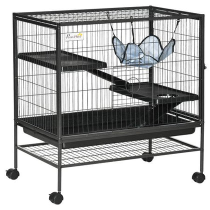 Spacious 3-Storey structured Ferret Cage with Hammock and Storage Shelf