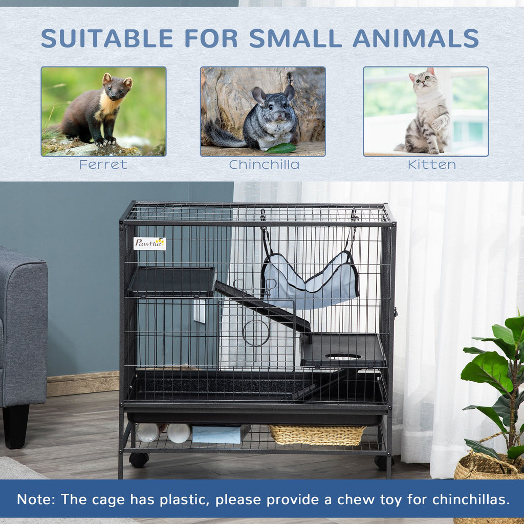 Spacious 3-Storey structured Ferret Cage with Hammock and Storage Shelf