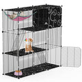 Three-Tier Indoor Cat Cage Playpen with 3 Doors and 2 Ladders