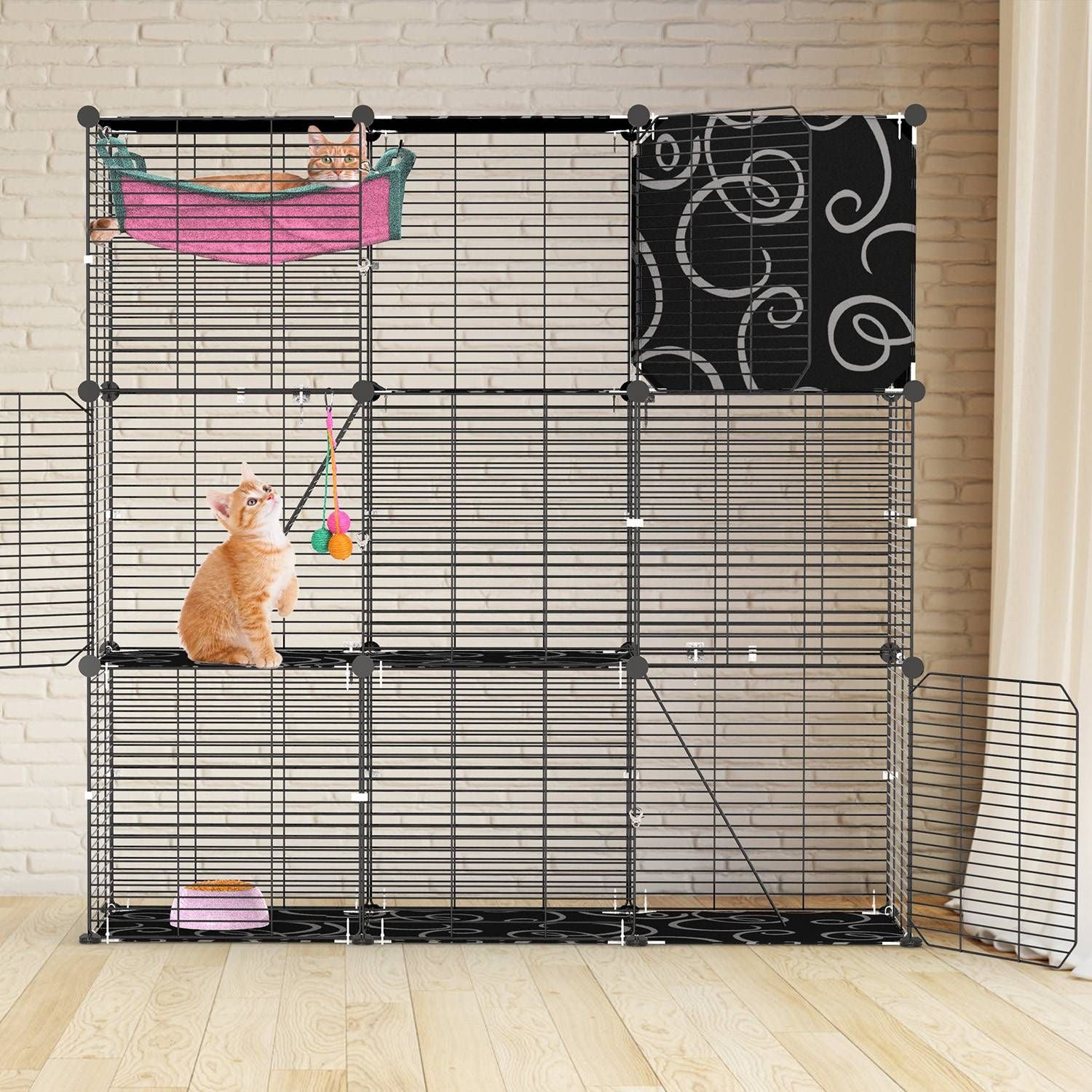 Three-Tier Indoor Cat Cage Playpen with 3 Doors and 2 Ladders