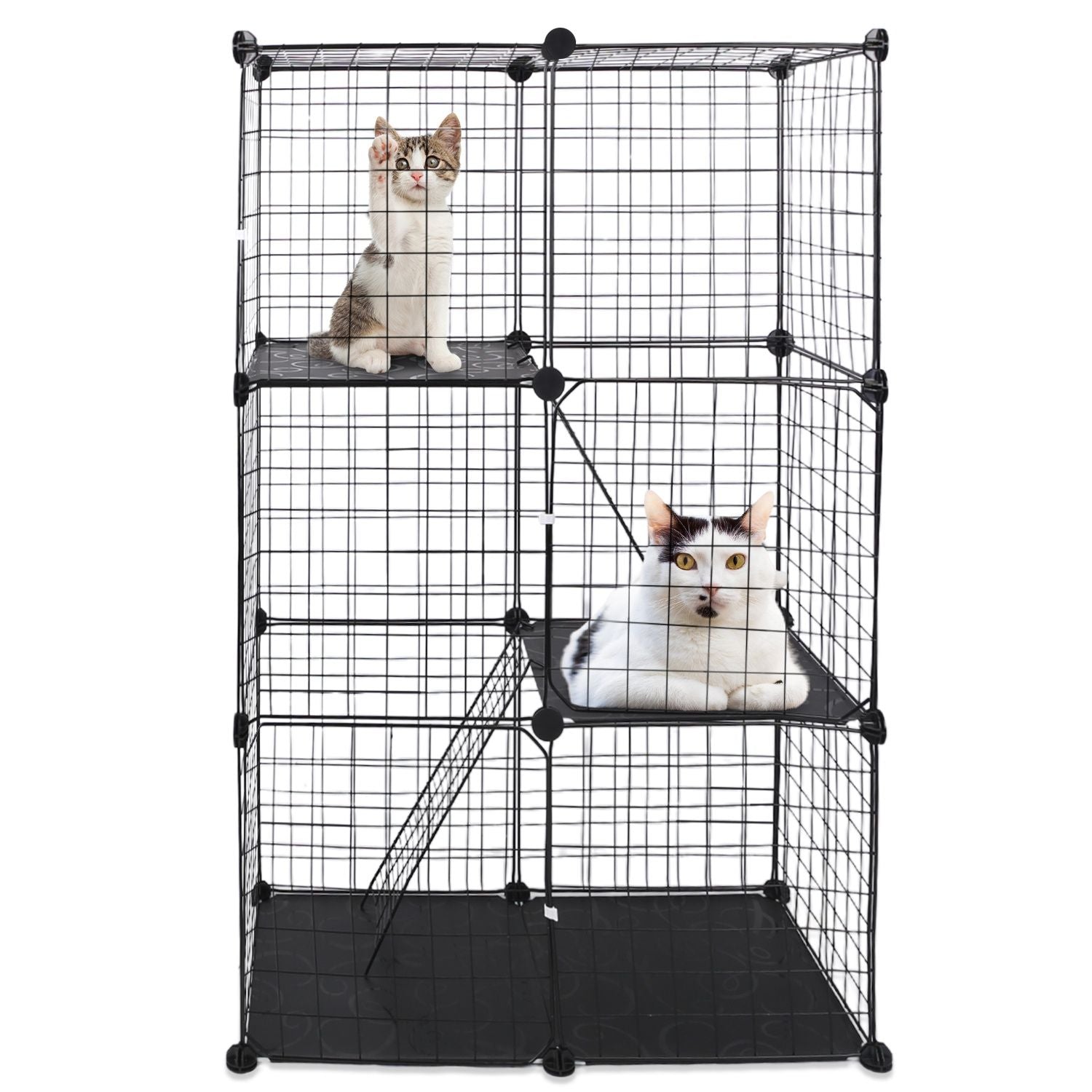 3-Tier Cat Playpen with Ladders and Doors for Indoor Cats