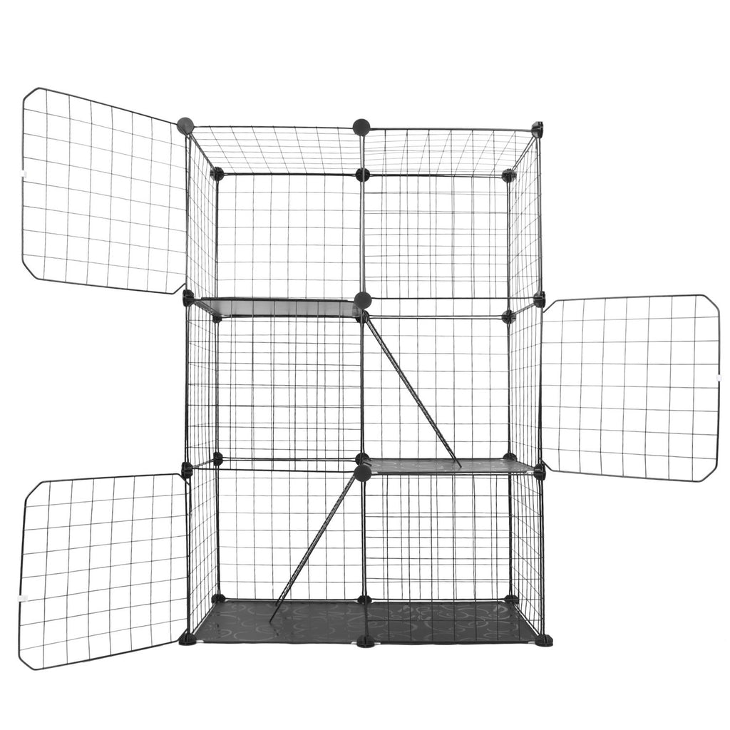 3-Tier Cat Playpen with Ladders and Doors for Indoor Cats