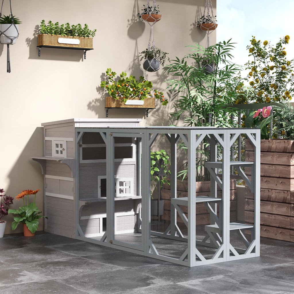 3-Tier Feral Cat House with Escape Doors and Jumping Platform