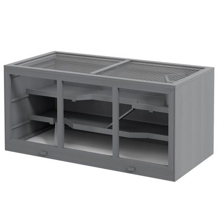 3-Tier Hamster Cage with Tunnel and Ramps – Clear Front, water-ready Tray – image 1