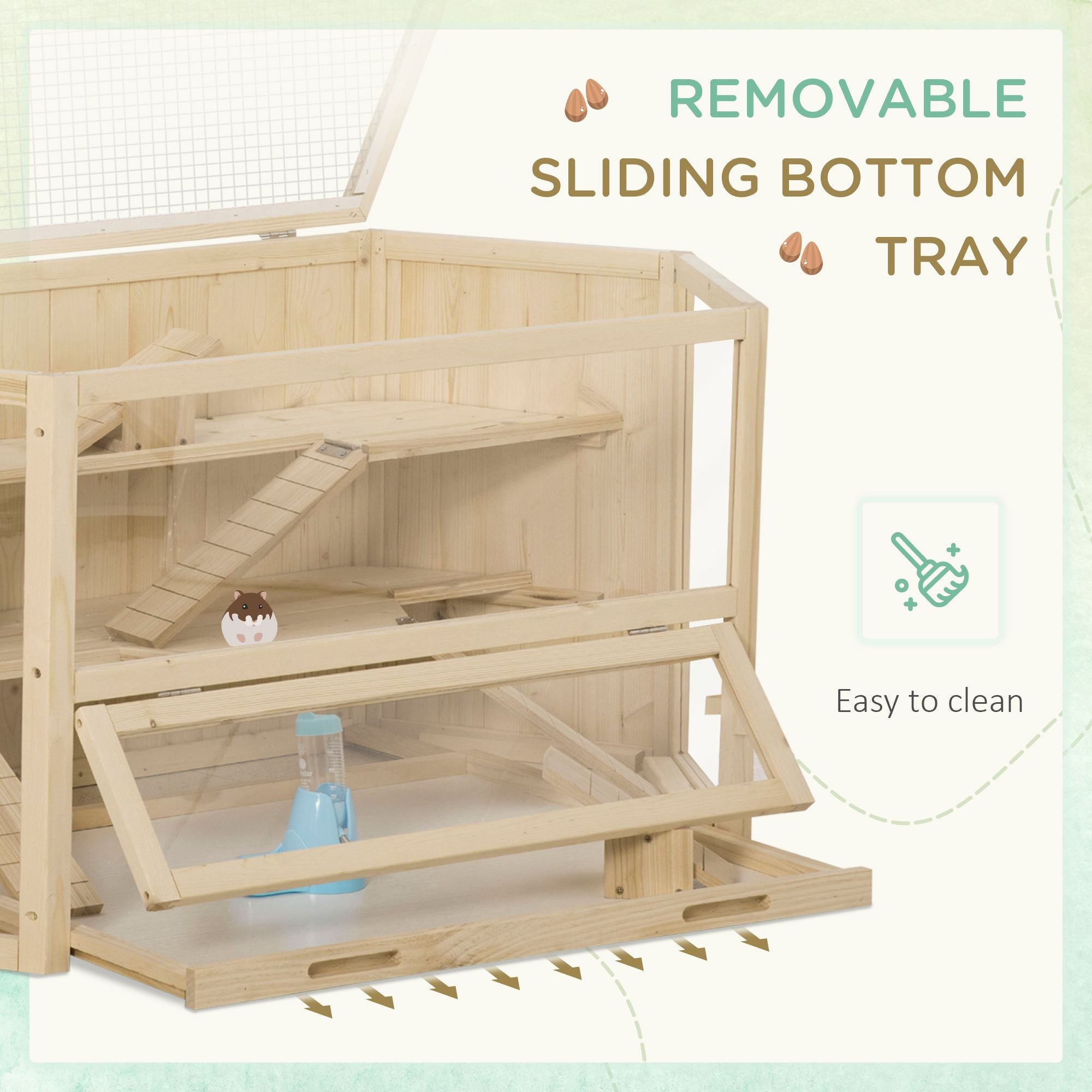 3-Tier Large furniture-style Hamster Cage with Fun Seesaws and Huts