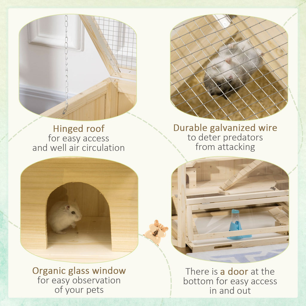 3-Tier Large furniture-style Hamster Cage with Fun Seesaws and Huts