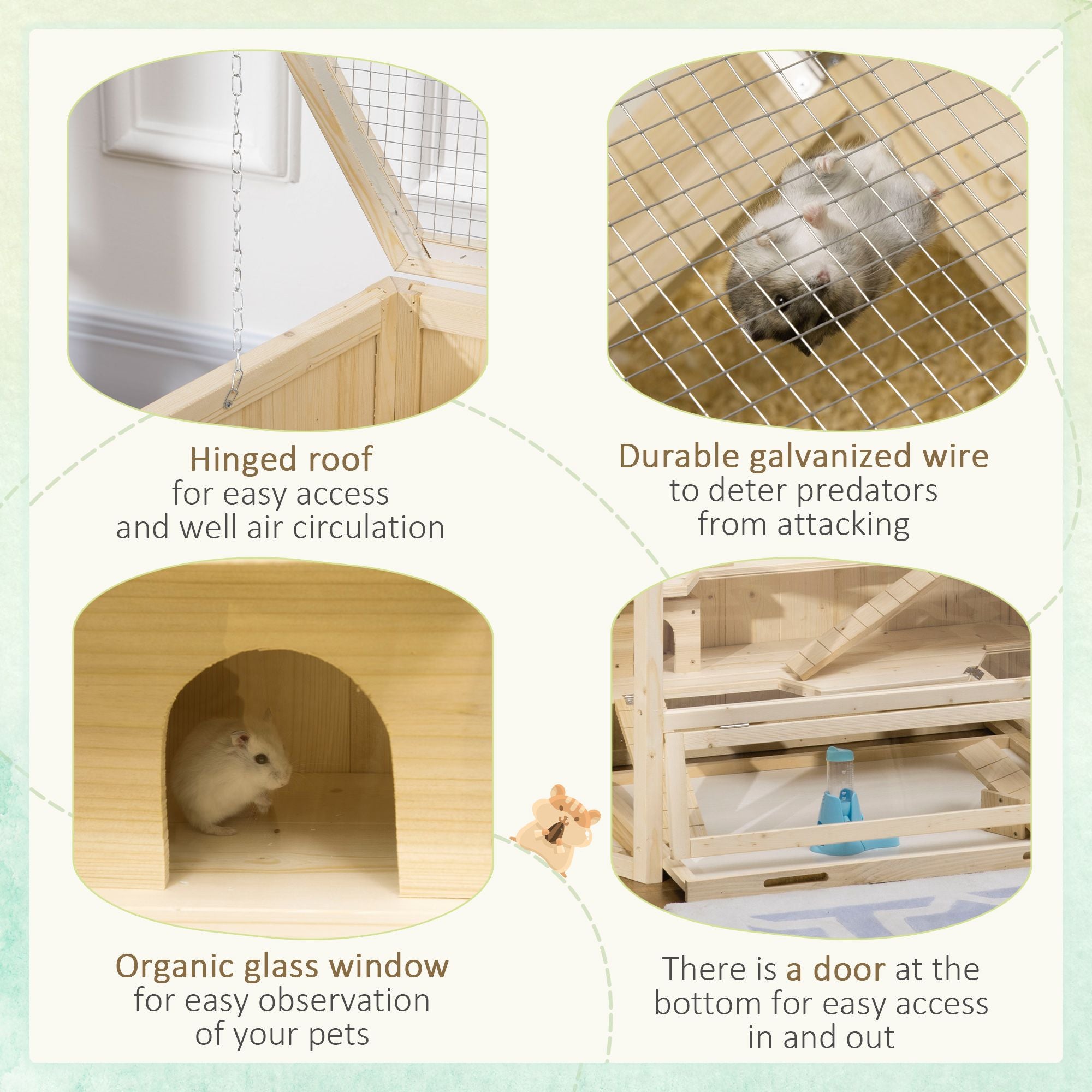 3-Tier Large furniture-style Hamster Cage with Fun Seesaws and Huts