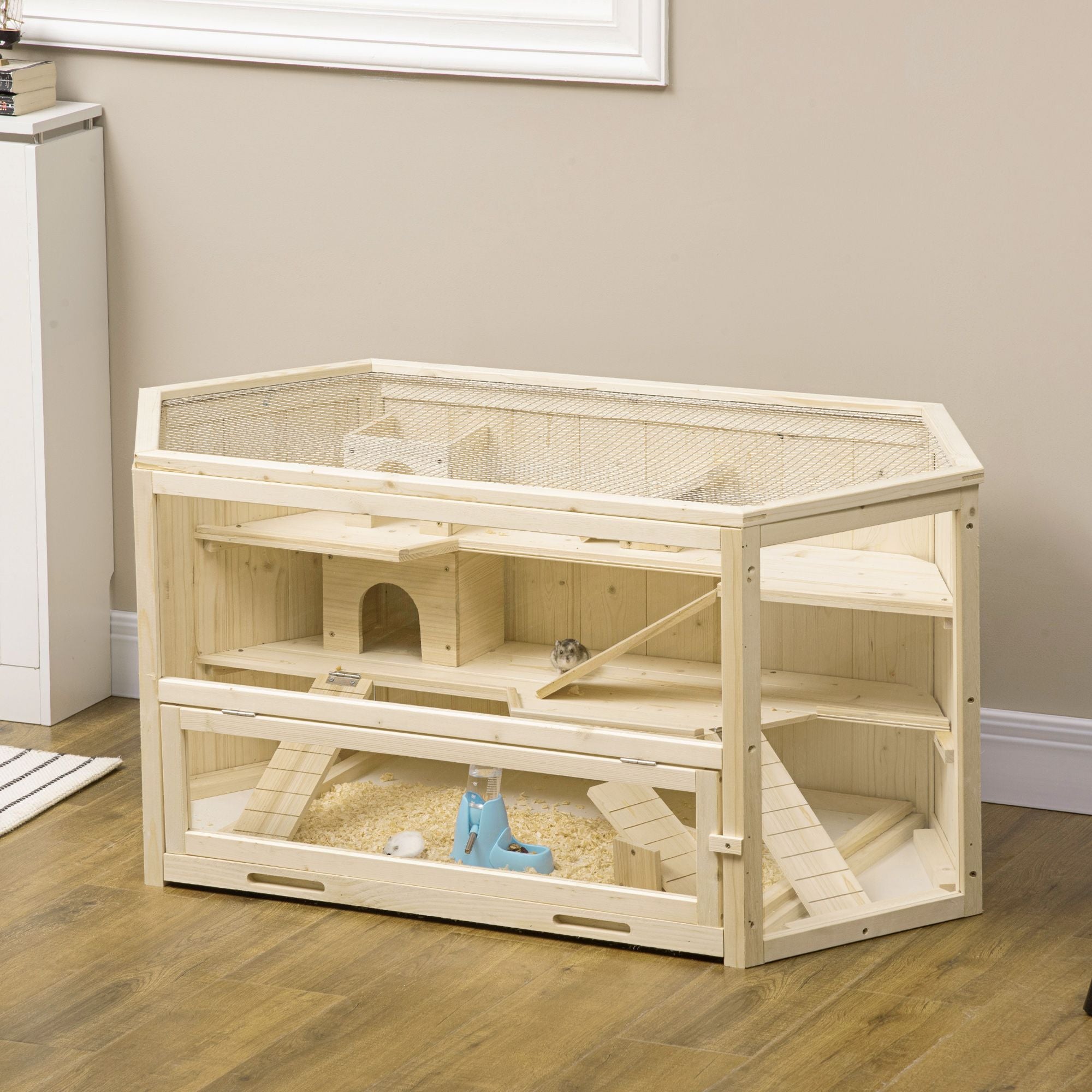 3-Tier Large furniture-style Hamster Cage with Fun Seesaws and Huts