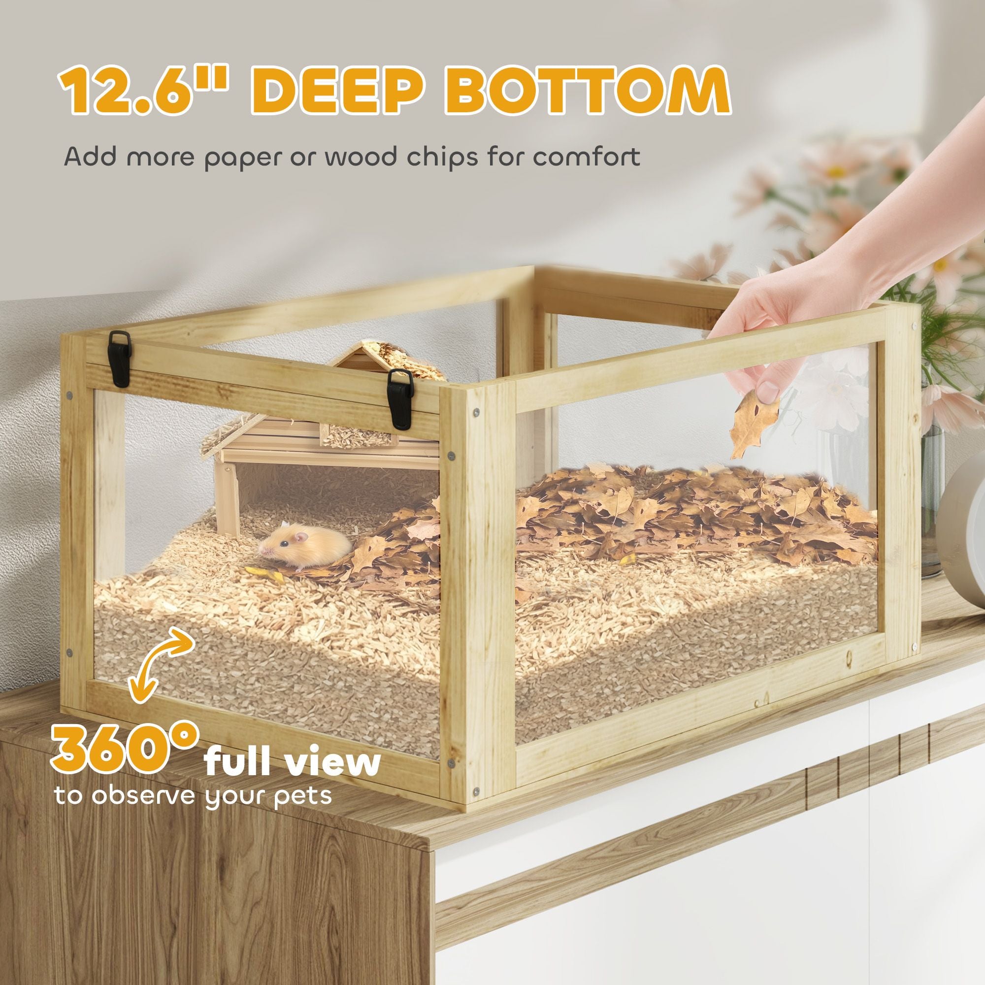Spacious 3-Tier furniture-style Hamster Cage with Seesaw & Exercise Wheel