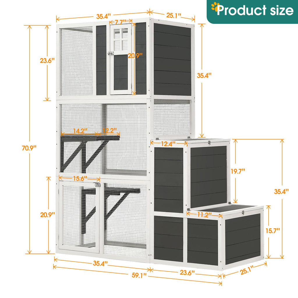 Spacious 3-Tier furniture-style Cat House for Indoor & Outdoor Use – image 18
