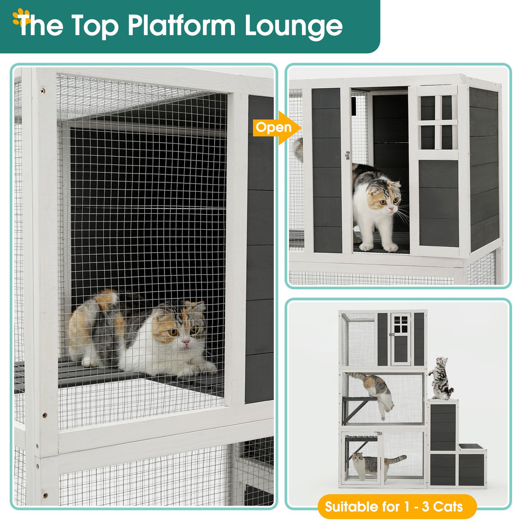 Spacious 3-Tier furniture-style Cat House for Indoor & Outdoor Use – image 17