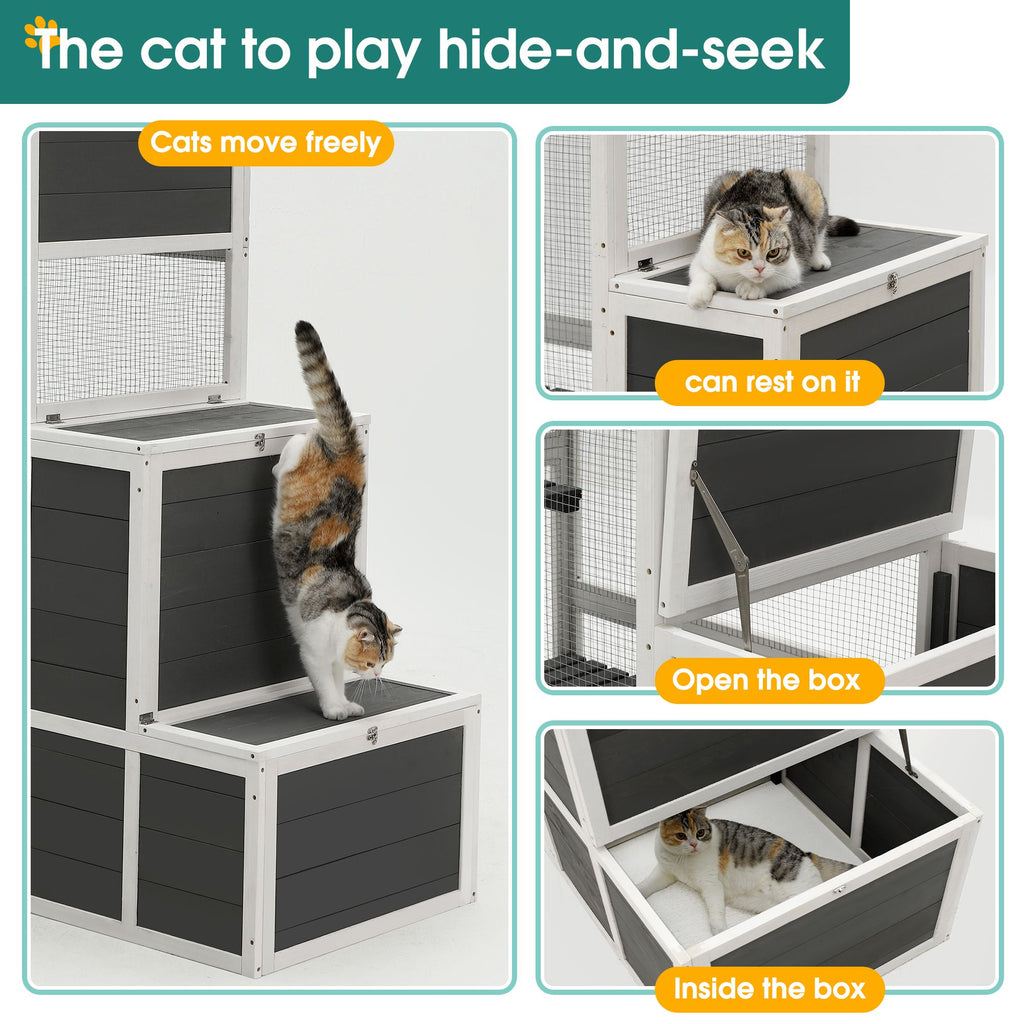 Spacious 3-Tier furniture-style Cat House for Indoor & Outdoor Use – image 15