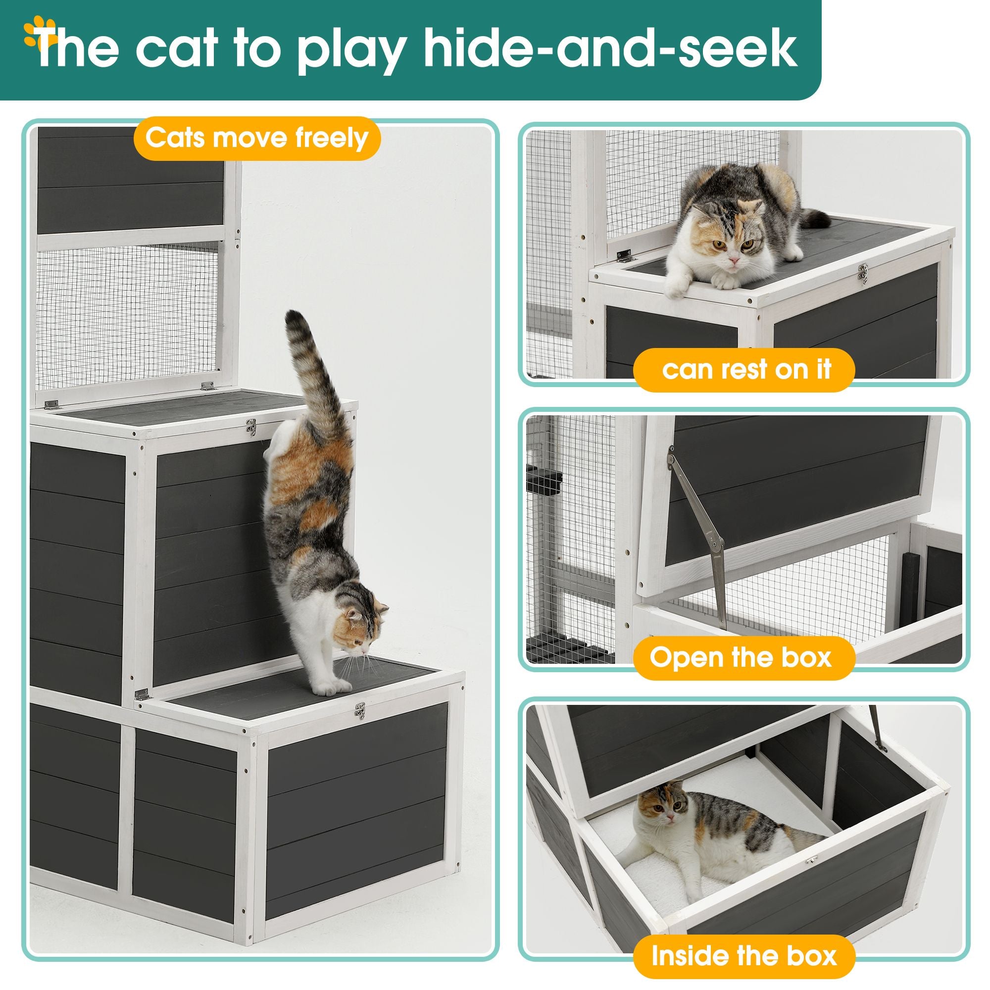 Give Your Feline Friends a Spacious Multi-Tier Cat Enclosure for Indoor & Outdoor Adventures