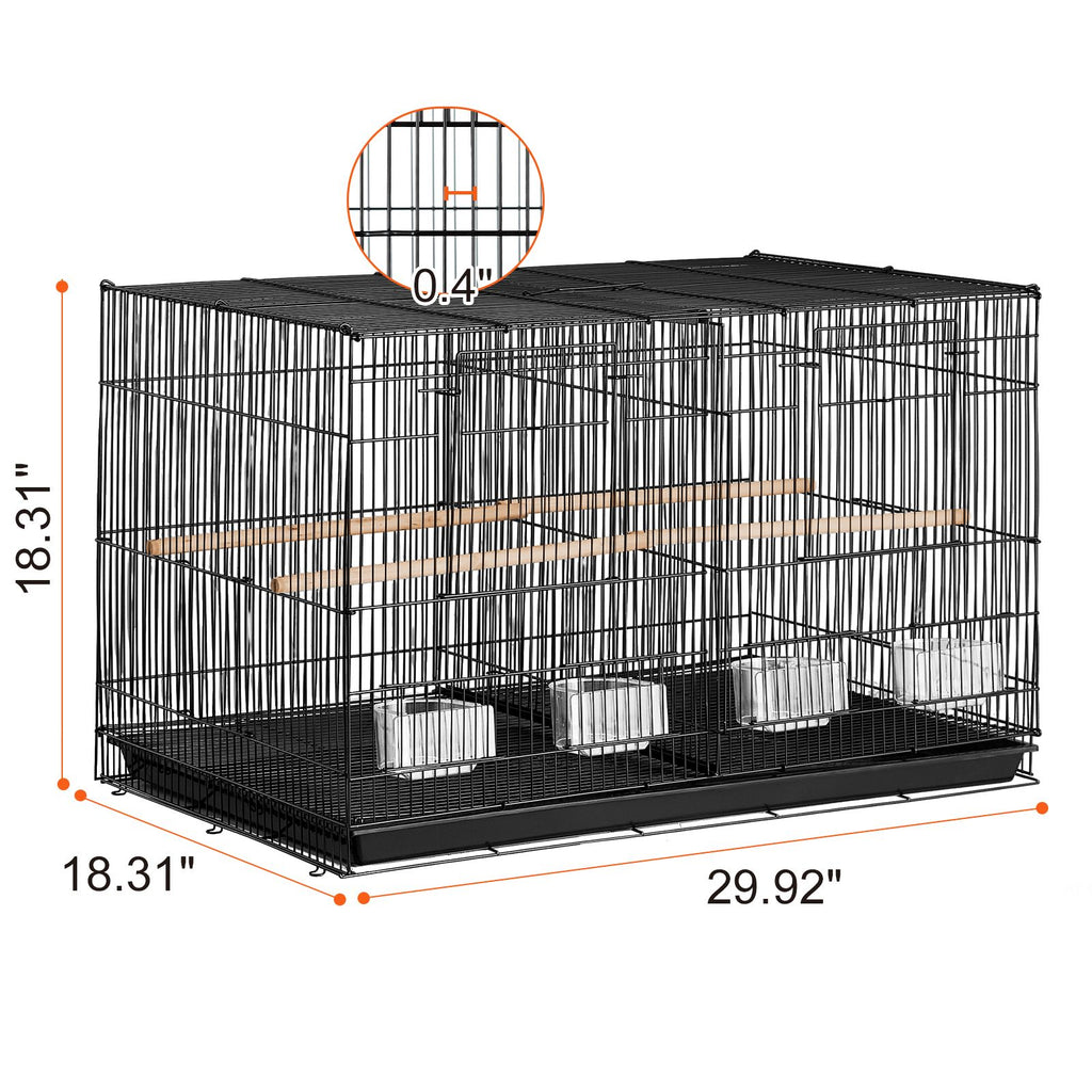 Versatile 30-Inch Stackable Bird Cage with Divider – Perfect for Small Parrots & Finches