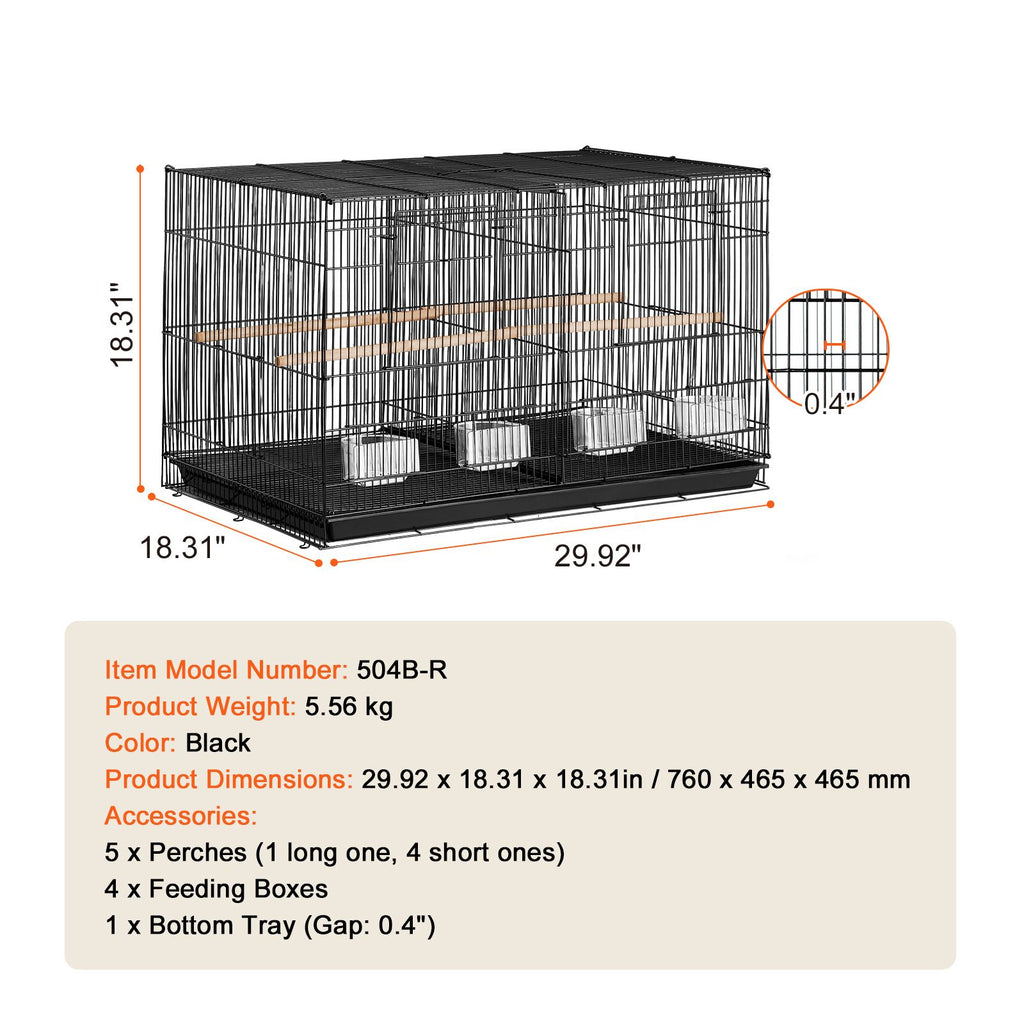 Versatile 30-Inch Stackable Bird Cage with Divider – Perfect for Small Parrots & Finches