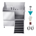 Professional Dog Washing Station: 304 Stainless Steel Tub with Ramp & Faucet