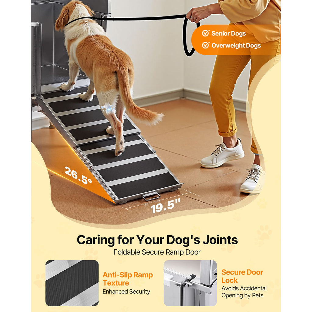 Professional Dog Washing Station: 304 Stainless Steel Tub with Ramp & Faucet