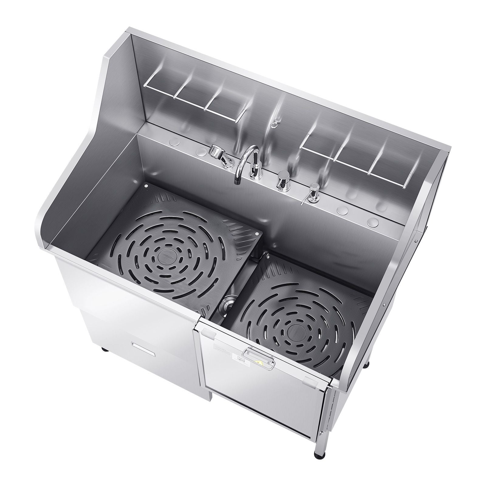 Professional Dog Washing Station: 304 Stainless Steel Tub with Ramp & Faucet