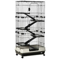 Indoor Small Animal Cage with Platforms, Ramps, and Wheels for Rabbits and Ferrets